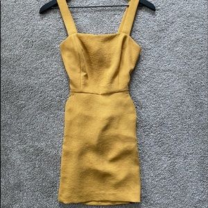 Mustard Aritzia Fitted Dress
